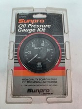 Sunpro 2-58 Mechanical Oil Pressure Gauge Black Chrome Bezel New Cp8061 Sunpro 2-58 Mechanical Oil Pressure Gauge Black Chrome Bezel New Cp8061