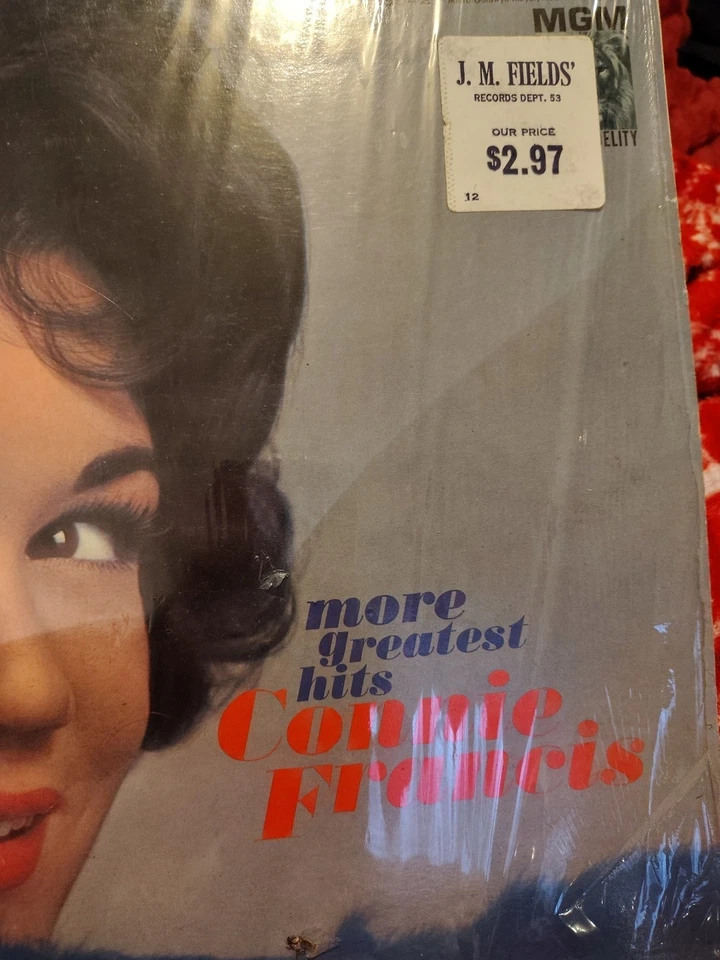 8 EXC Vintage LPs Connie Francis J.M. Fields Sticker + 3 RARE Catalog Sleeves - Image 3 of 4