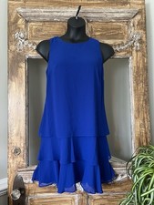 NWT $125 Lauren Ralph Lauren Royal Sleeveless Ruffle Dress 10