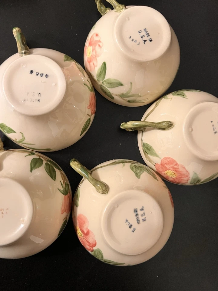 LOTE de (5) tazas y platillos de té de rosas del desierto franciscano 10 piezas vintage EE. UU. Foto 3 de 4