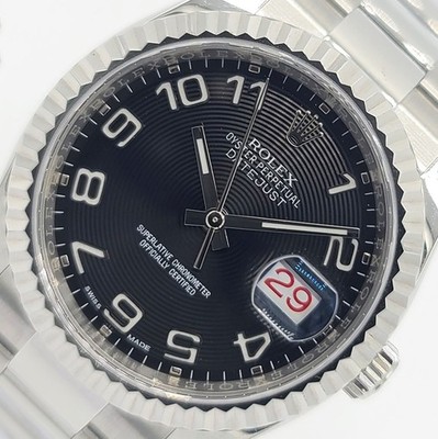 Rolex Datejust Men's 36mm 116200 W/ Black Concentric Dial SS Oyster 2006