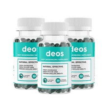 3 PACK DEOS Internal Deodorant Supplement - Full Body Deodorizer 30 Capsules