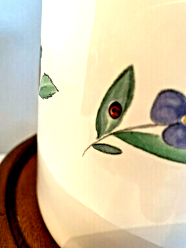 PFALTZGRAFF YORK PA - UTENSIL HOLDER CROCK, MINT COND/6"H 6 1/4"W GARDEN BREEZE - Picture 6 of 7