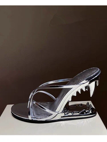 Nuevas Sandalias de Metal con Tacones Perfilados Moda Sandalias de Tacón Alto para Mujer - Imagen 39 de 39