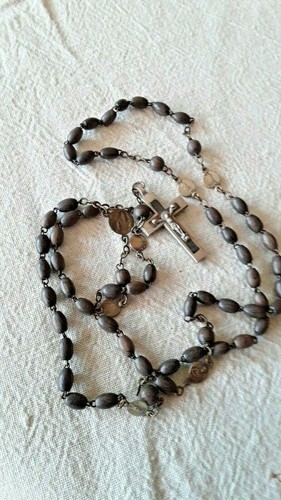 CHAPELET PERLES bois lourdes 66+16cm@ROSARY PEARL - Picture 3 of 4