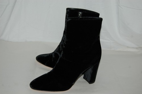 EU40/US9 ❤️GIANVITO ROSSI Black Velvet Leather High Heels Ankle Boots Bootie - 第 5/13 張圖片