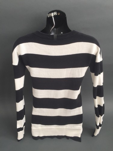 IVIVVA by LULULEMON SWEATER BLACK IVORY SIZE 10 100% Cotton - Picture 4 of 7