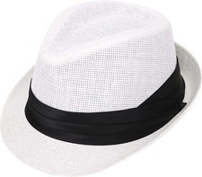 Simplicity Fedora Unisex Classic Manhattan Gangster Trilby Fedora Hat, NAVY