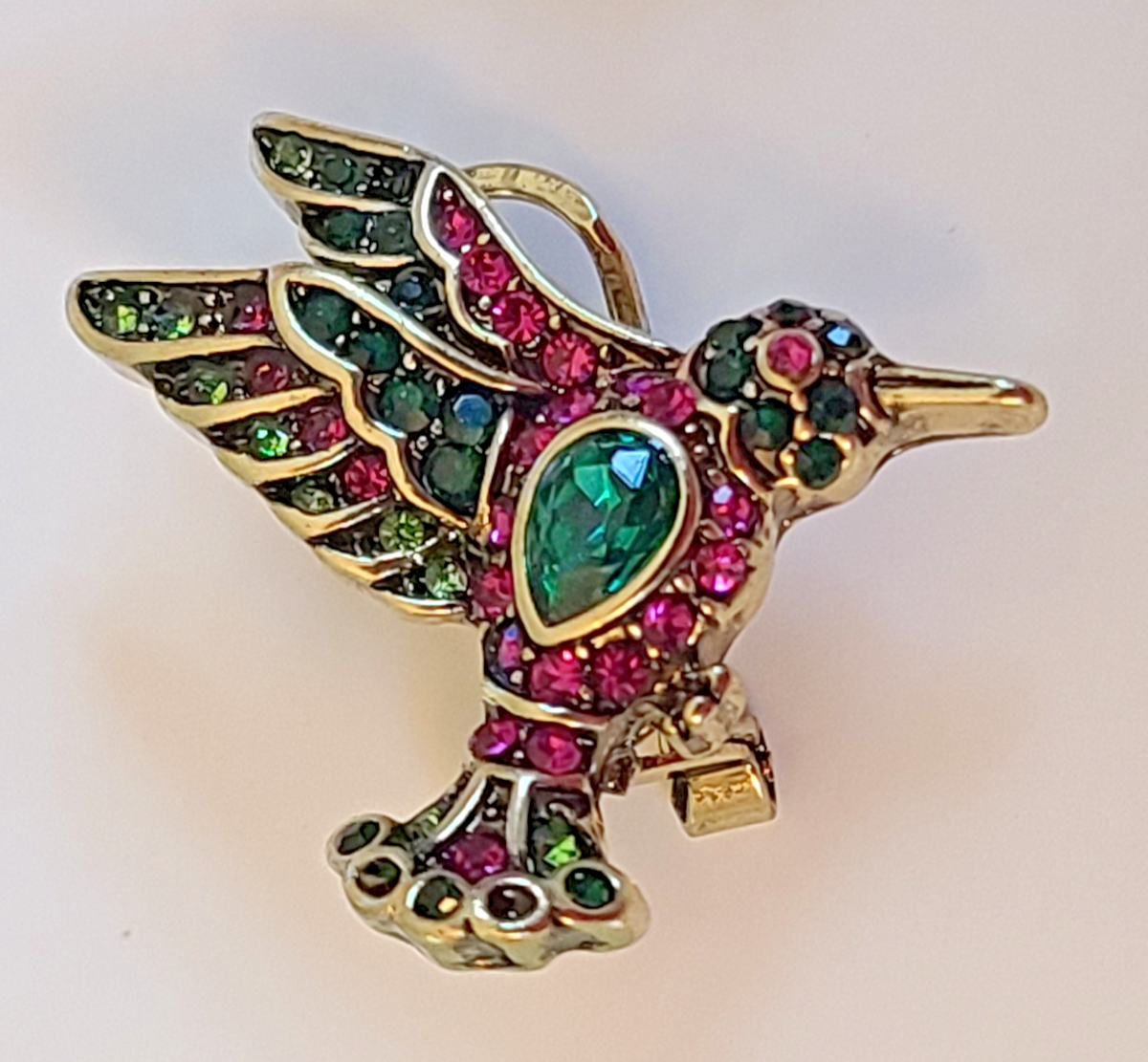 HEIDI K9 SIGNED HUMMINGBIRD AND FLOWER EARRINGS MULTICOLORS