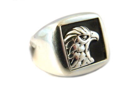 John Hardy Men's Size 9.25 Legends Eagle Head Signet Ring Silver NWT