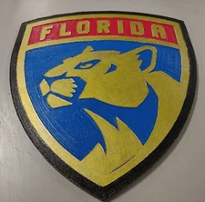 Florida Panthers Hockey Wooden Plaque (hand painted)