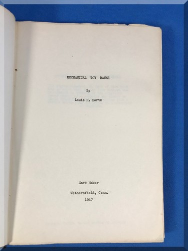 1947 MECHANICAL TOY BANKS SIGNED COPY #32 BY LOUIS H. HERTZ TYPED MARK HABER - Bild 5 von 7