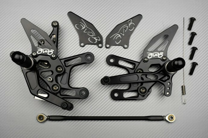 Repose-Pieds Ajustables Noir pour Moto Kawasaki ZX10R ZXT00J