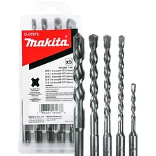 Makita 5 Piece - SDS-Plus Drill Bit Set For SDS+ Rotary Hammers In Concrete