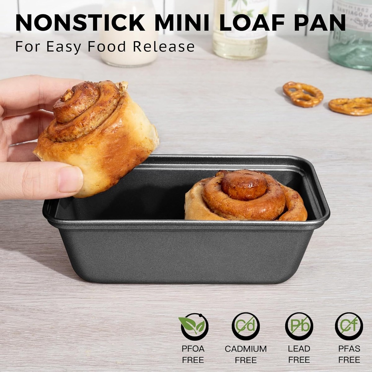 Mini Loaf Pan for Baking Bread PACK in Nonstick Small Banana