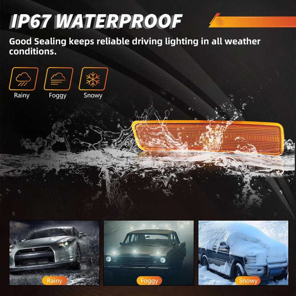 2X Luzes indicadoras laterais de canto frontal de lente âmbar para 2002-2010 Mercury Mountaineer - Imagem 4 de 4