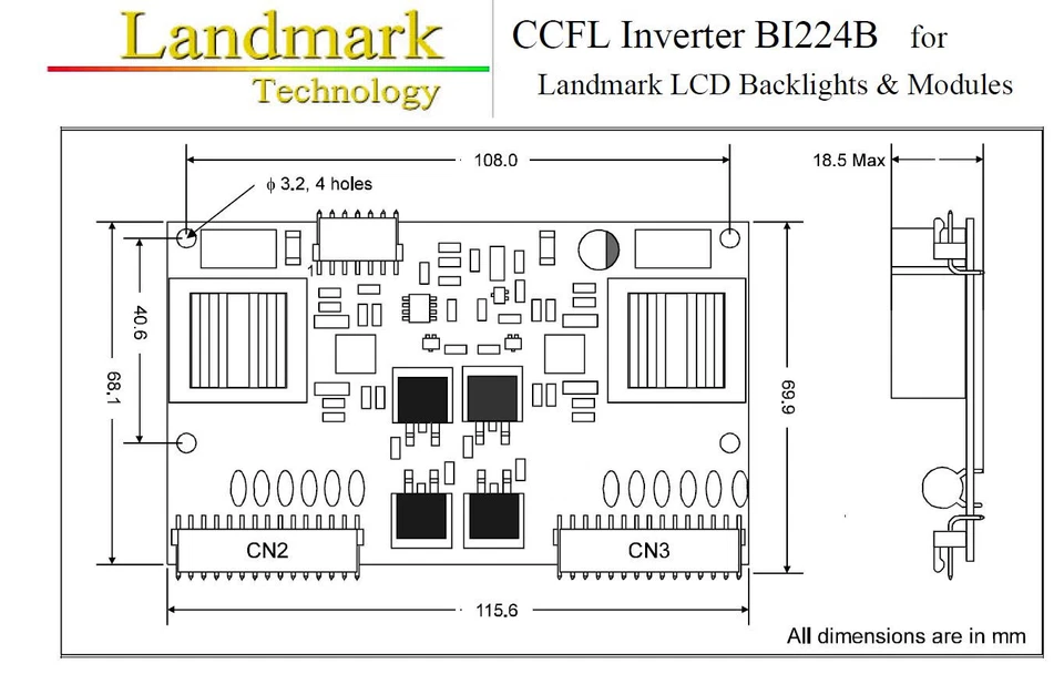 CCFL Driver PCB by Landmark Bi224A/B USED Tested - Image 3 of 4