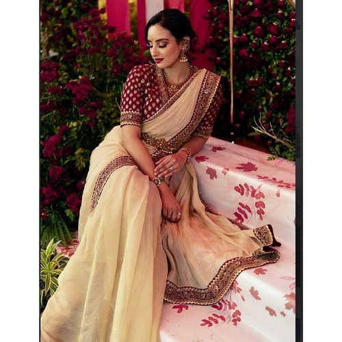 NEW Designer Bollywood Saree Partywear Indian Pakistani Wedding Sari - Picture 6 of 14