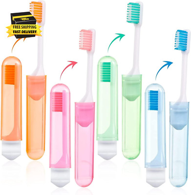 8 Pack Travel Toothbrush,Mini Travel Toothbrush,Portable Travel Size Foldable To