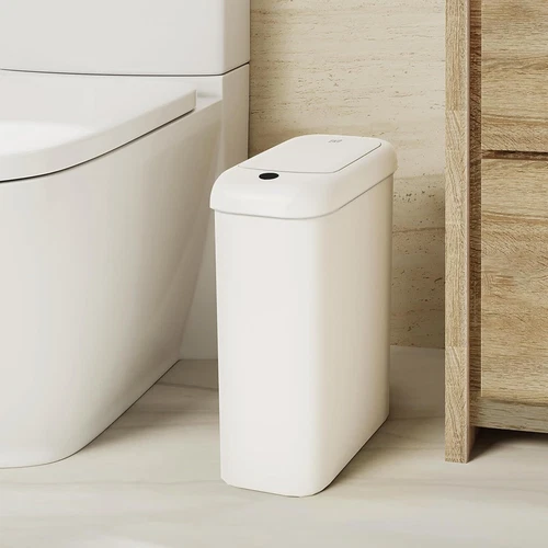 Bathroom Trash Can with Lid, 2.6 Gallon Slim Touchless Garbage Can,