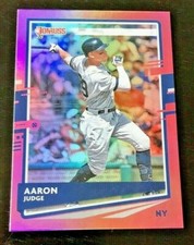 2020 Donruss #111 Aaron Judge Pink Holo Parallel + SP Alternate Photo Variation