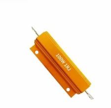 3pcs RX24 100W Metal Aluminum Case High Power Resistor Golden Metal Shell Case