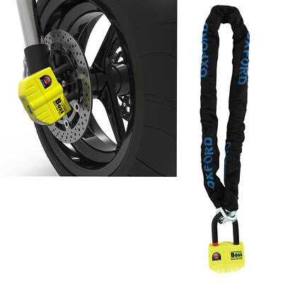 Oxford OF9 Boss Alarm Sold Secure Motorcycle Motorbike Chain Lock 12mm  UK