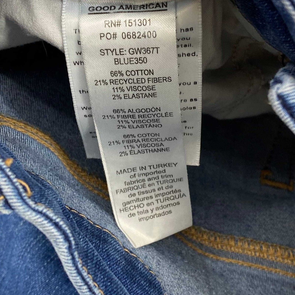 Blue High-Rise Straight Leg Jeans by Good American Size 27