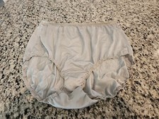 VTG Hanes 10 GRAY Granny Glossy Wet Nylon Bikini Panty Brief Underwear