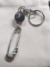 Skeleton Skull Keychain Keyring Backpack Purse Charm Accessory Black Red Bead