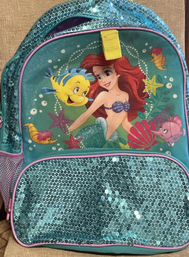 The Little Mermaid Ariel Sequined Backpack Book Bag Disney Store Ebay