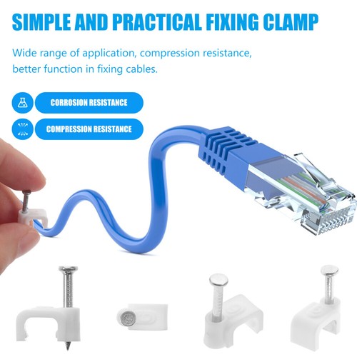 500 Pcs Wire Clamping Buckle Cable Electrical Staples for Wiring - Afbeelding 4 van 12