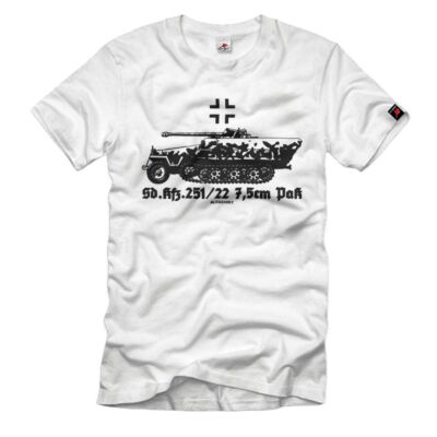 SdKfz 251 22 7,5cm Pak Halbkette Normandy Panzerjäger T-Shirt#33092