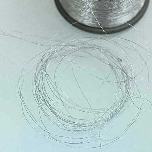 2X Metallic Zari Thread 100 MTR Embroidery, Sewing Jewelry Making, Silver Color - Image 2 of 3