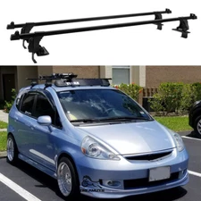 52" Black Luggage Cargo Carrier Car Roof Rack Rail Cross Bar For Honda Fit 2010+