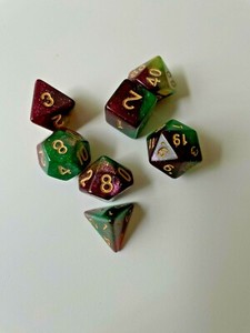 DnD Dice Set - Green Purple Dice