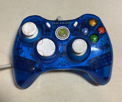 Rock Candy Wired USB Controller Xbox360 Blue Cord Optional