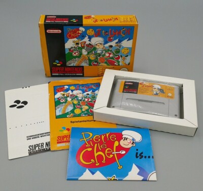   Out to Lunch - Pierre le Chef - Spiel OVP CIB BOX - Super Nintendo / SNES
