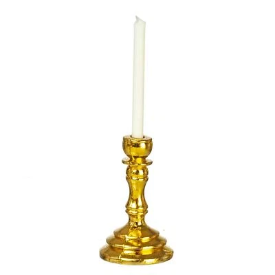 MELODY JANE Maison de Poupées Doré Chandelier Conique Bougeoir Miniature Ornement Accessoire