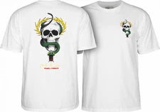 Powell Peralta Mike McGill SKULL AND SNAKE Skateboard T Shirt WHITE