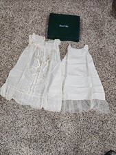 Two Piece Vintage Embroidered Christening Gown Marshall Fields in original box