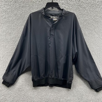 Zero Restriction ZR Golf Black Microfiber Polyester 1/4 Button Pullover Large
