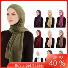 Islamic Chiffon Long Scarf Head Wrap Women Scarf Shawl Muslim Turban Stole Wrap