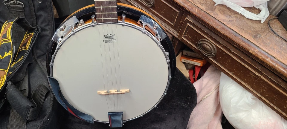 Fender 5-String Banjo With Soft Case Strap & Book Beginner Banjo - Image 4 of 4