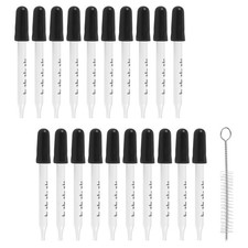 20Pcs 1Ml Glass Liquid Droppers, Eye Dropper Pipettes with Black Suction8952