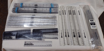 Lot of 70 Clear Plastic School Rulers 12'' & 6'' -School Smart, EAI, Everyday Math