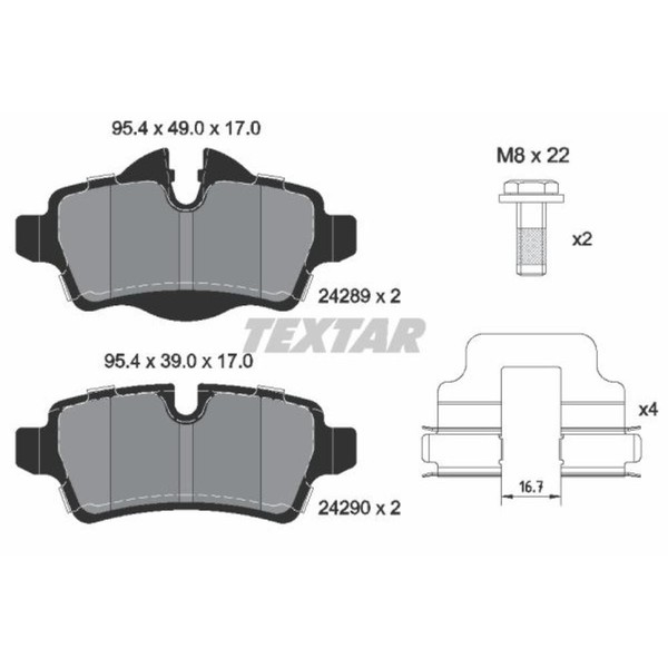 Textar BremsbeläGe Bremsbelegsatz Hinten System Lucas FüR Mini Mini-image