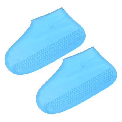 L Folding Waterproof Silicone Shoes Cover, Blue