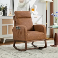 High Back Baby Nursery Glider Rocking Chair w Footrest Nursing Living Room Chair