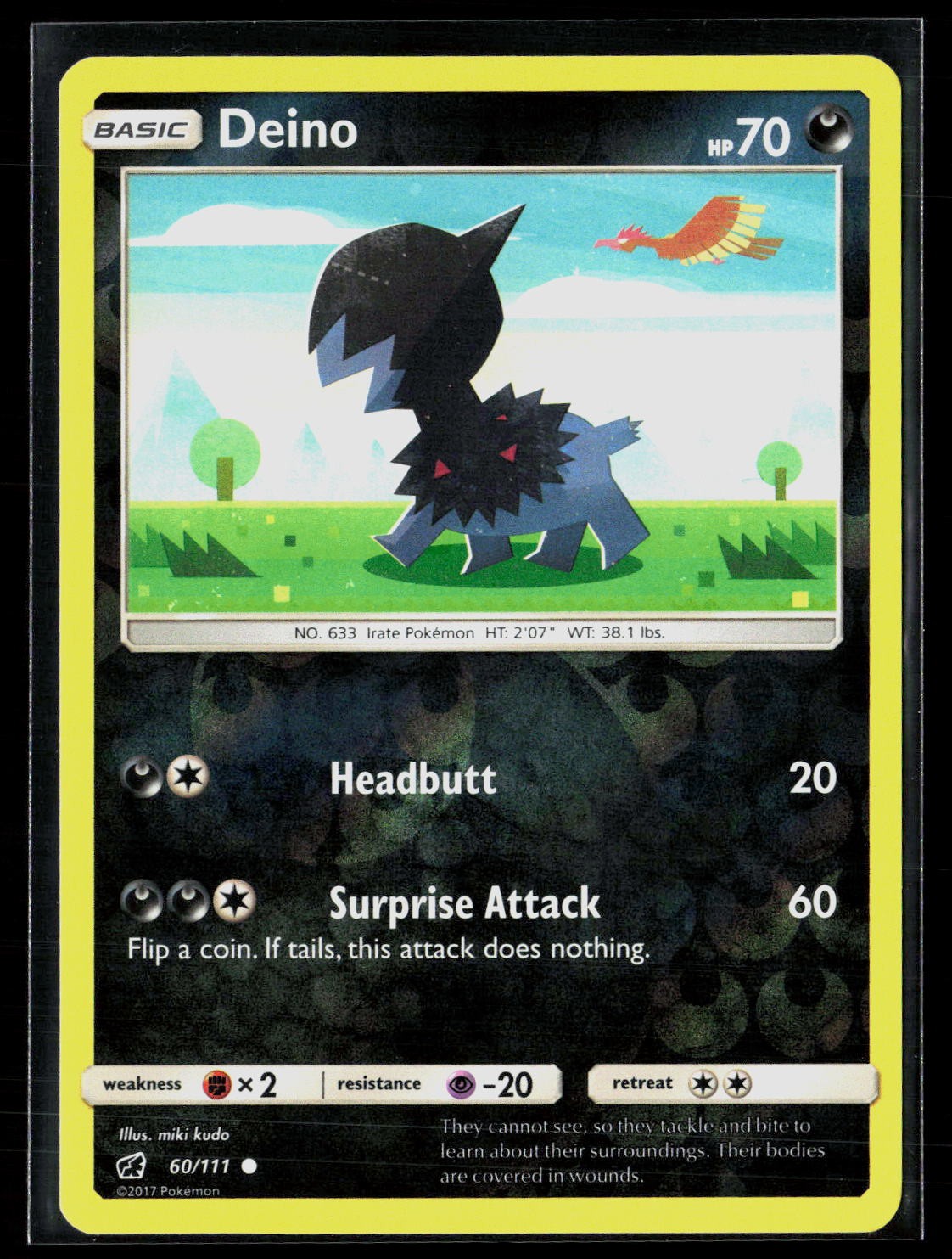 Deino 60/111 Common Reverse Holo Crimson Invasion Pokemon NM